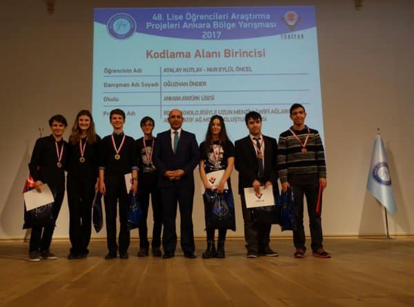 Okulumuz, TÜBİTAK 48. Lise Öğrencileri Araştırma Projeleri Ankara Bölge Finalinde Kodlama Dalında İkinci Oldu